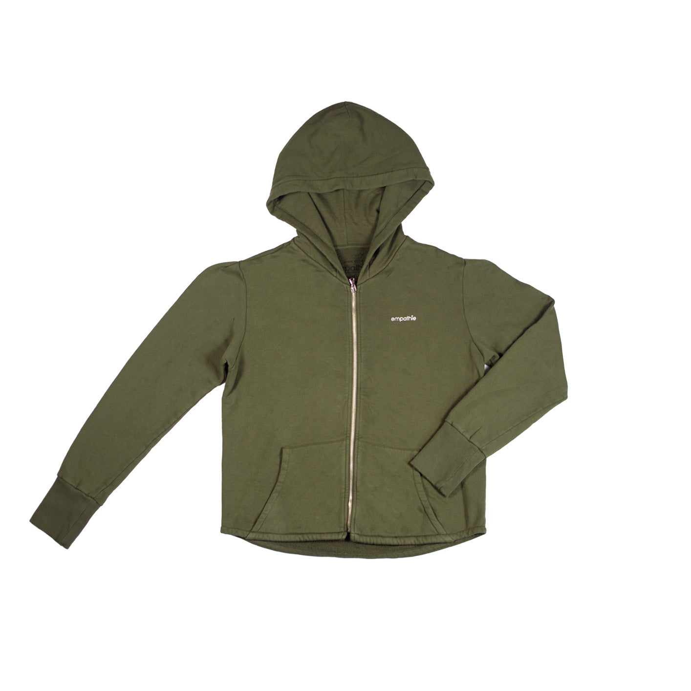Felpa garzata full zip con cappuccio