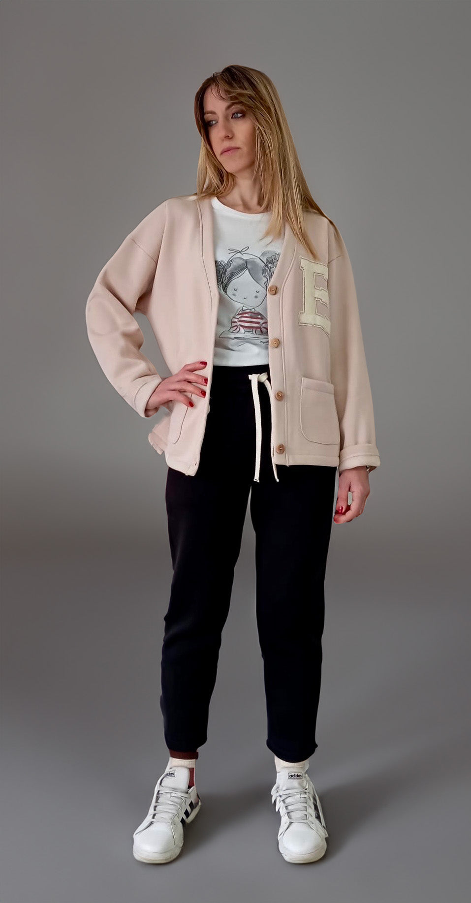 Pantalone basic in felpa cotone 100x100