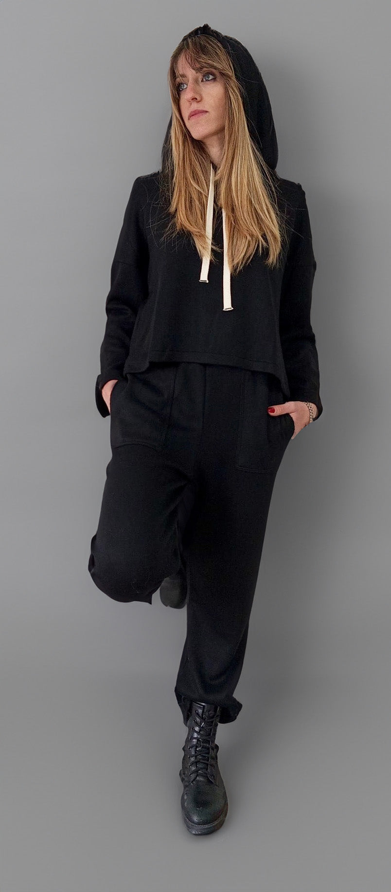 Maglia cappuccio in caldo cotone