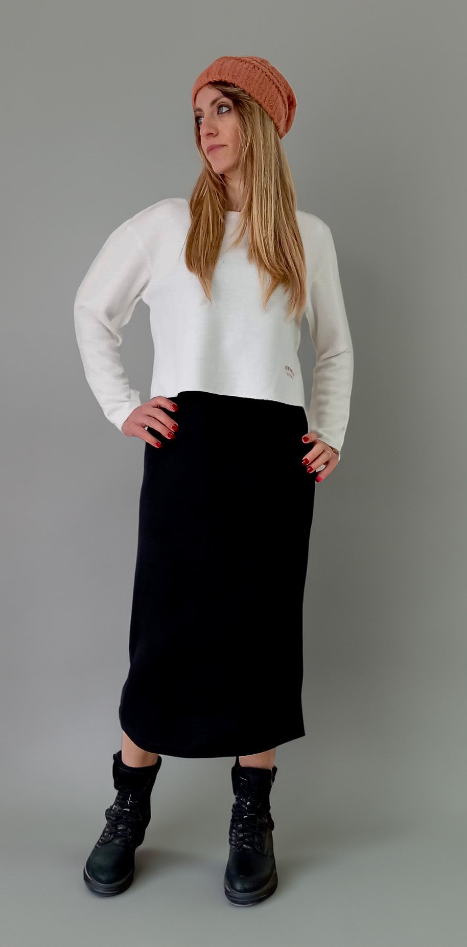 Gonna a tubino in caldo cotone