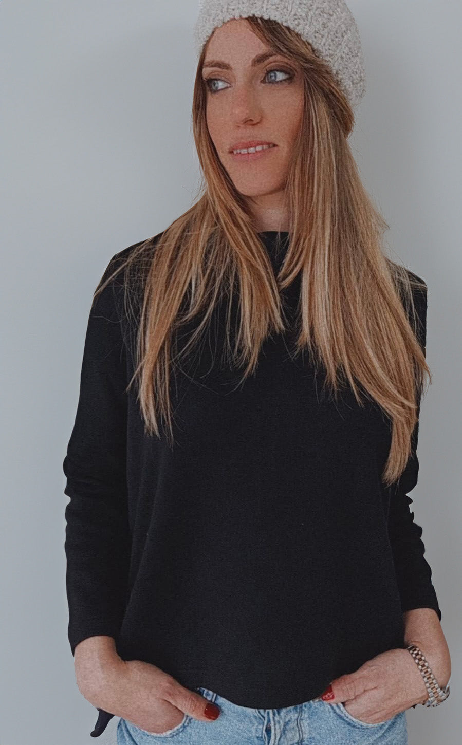 Maglia a pipistrello in caldo cotone