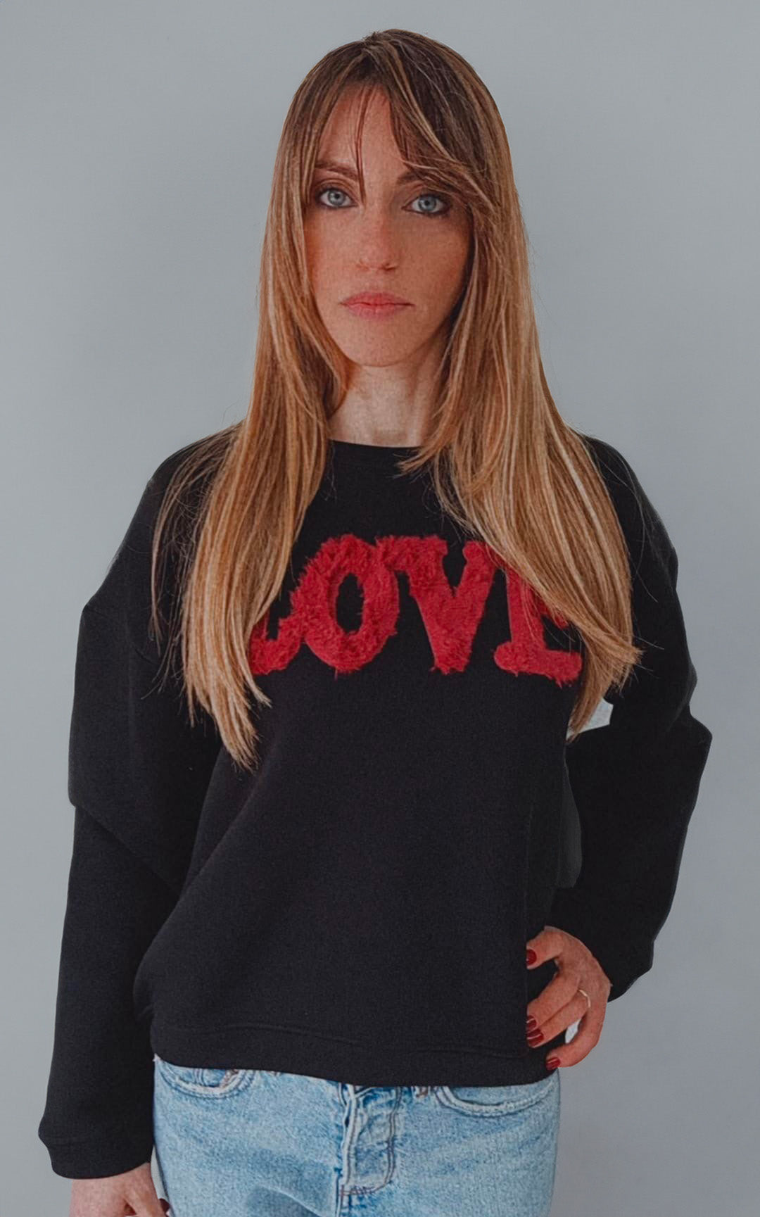 Felpa girocollo in cotone 100x100