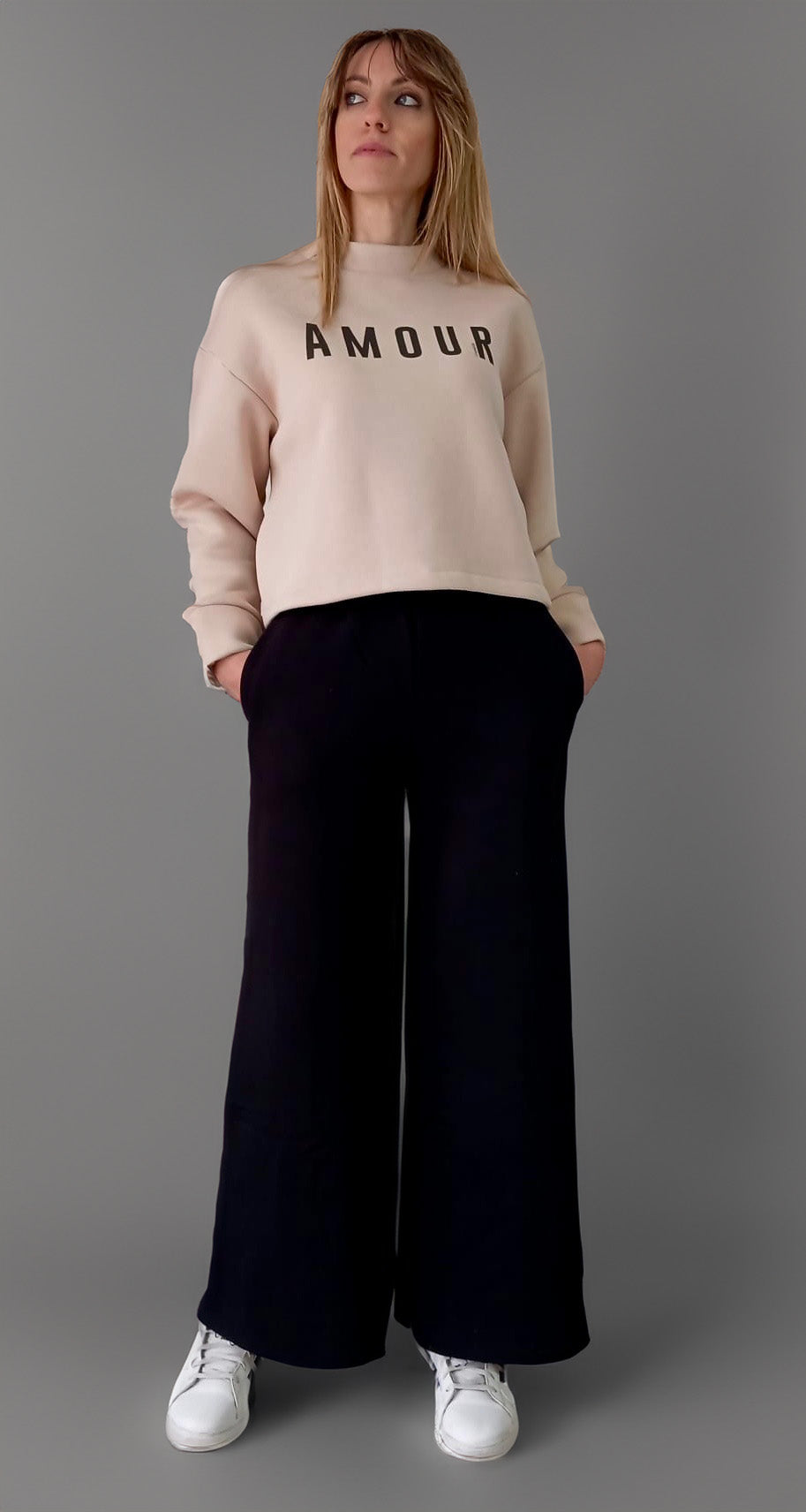 Felpa collo alto in cotone 100x100