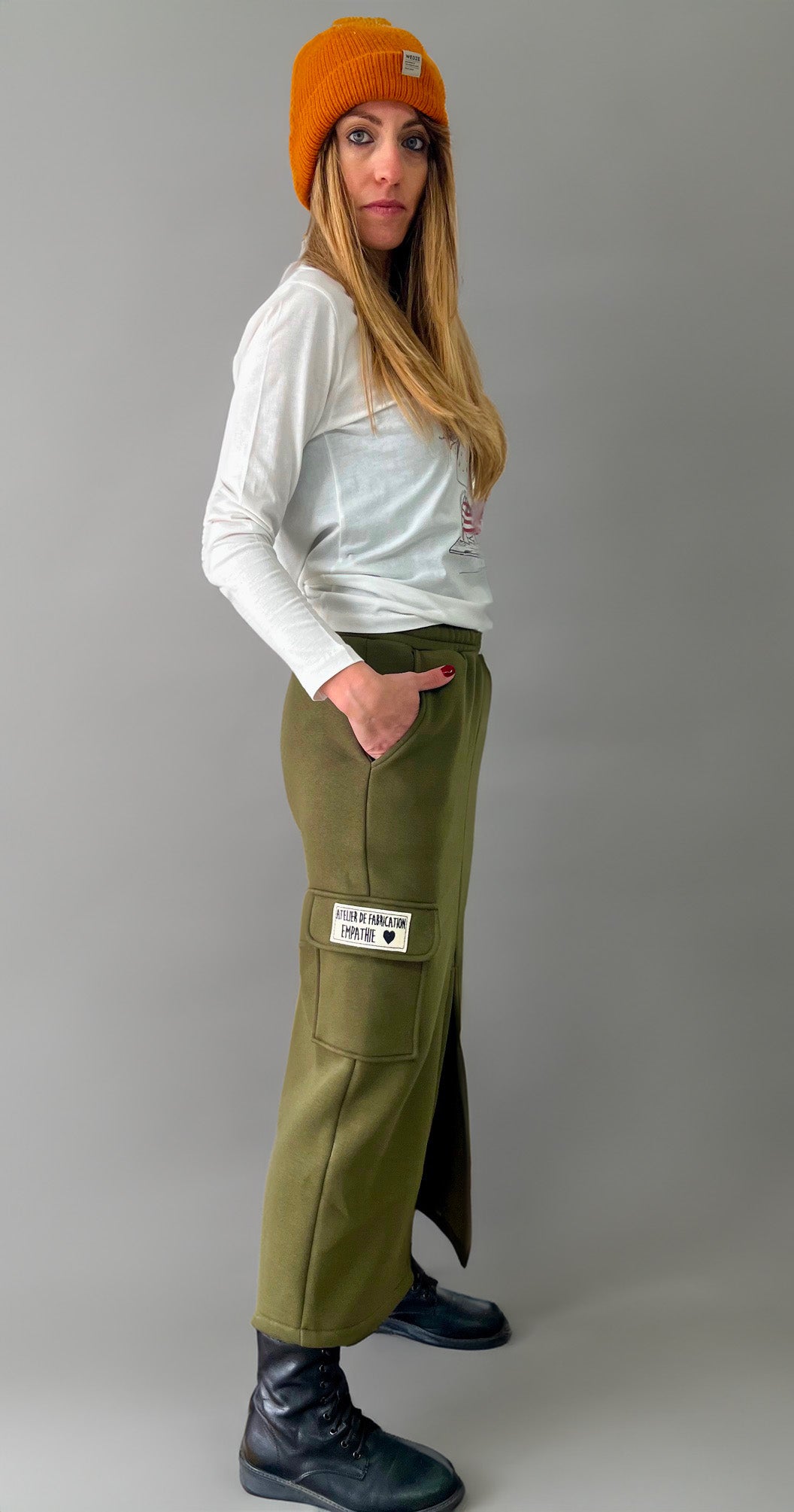 Gonna lunga in felpa con bottoni cotone 100x100