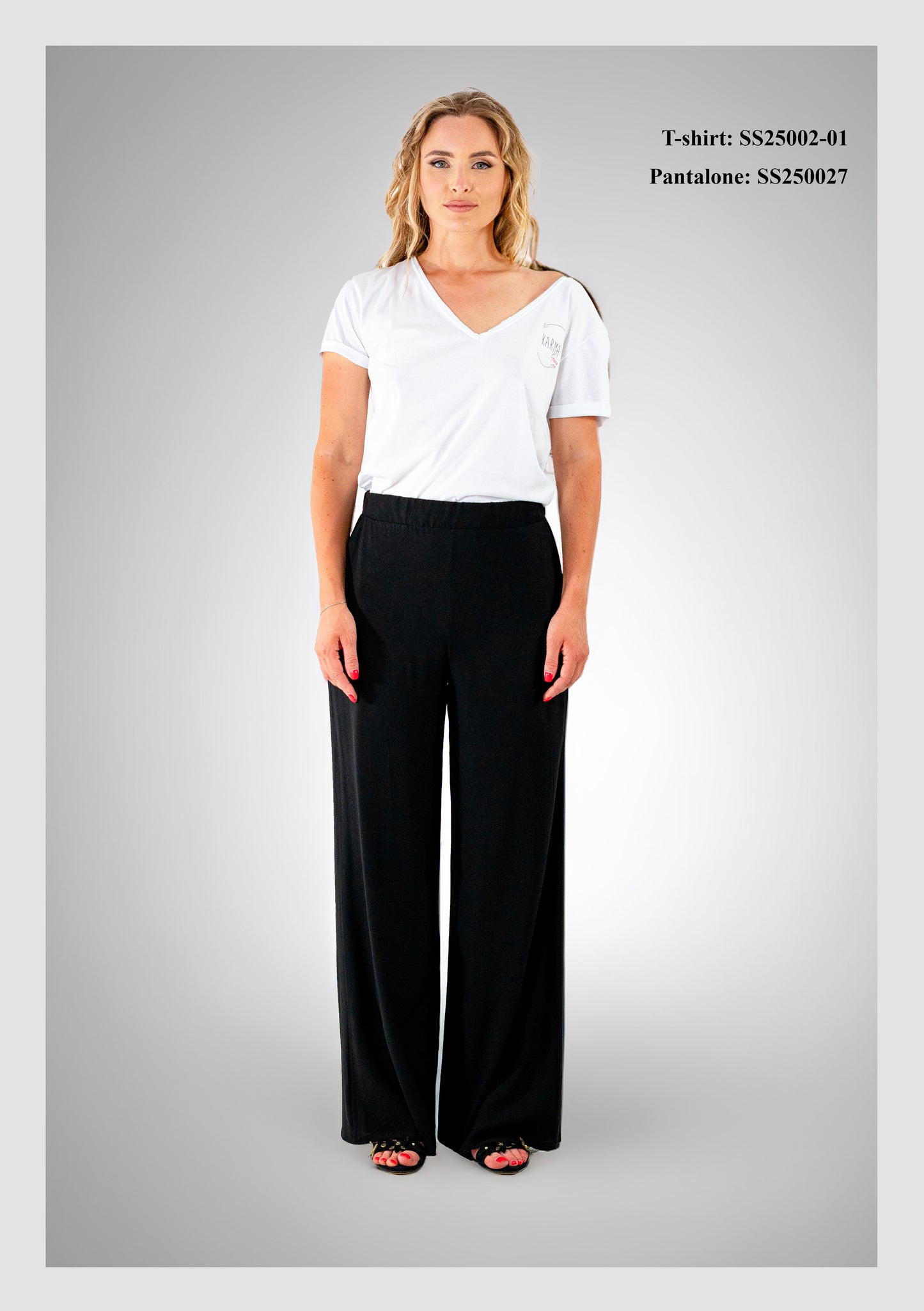 T-Shirt in Jersey fisso (Scollo V)