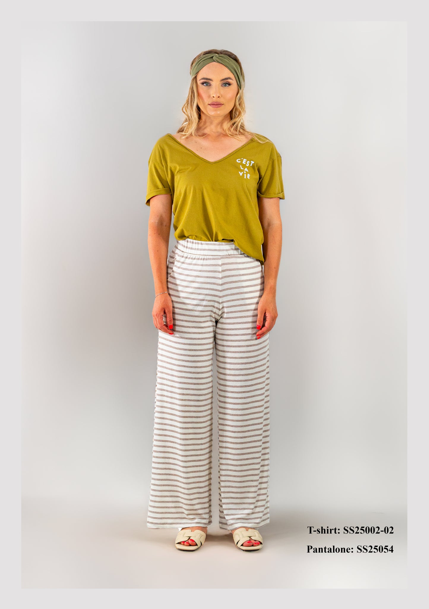 T-Shirt in Jersey fisso (Scollo V)