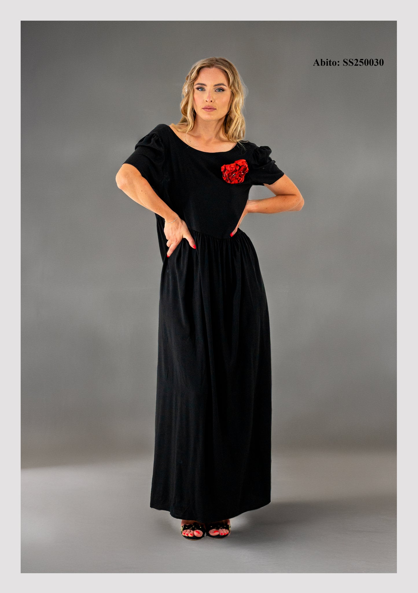 Abito lungo in mussola di viscosa