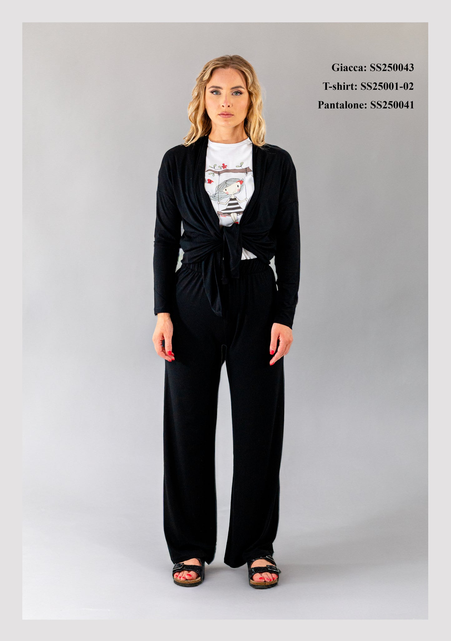 Pantalone palazzo in viscosa layocel jersey