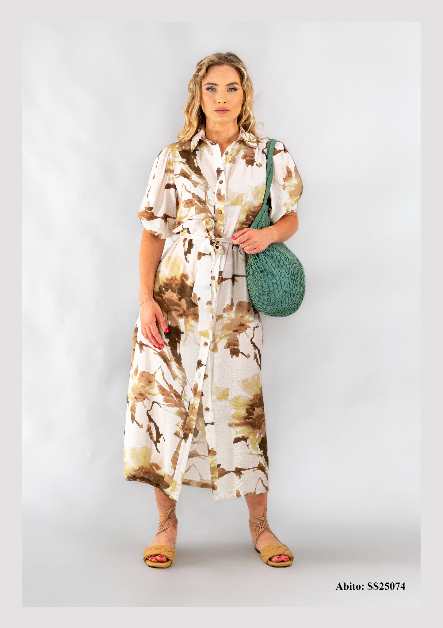 Abito chemisier in tessuto bollito